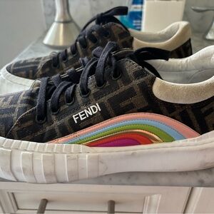 Fendi Women Black and Multicolor Sneakers